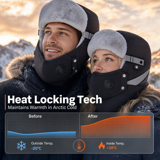 💖Black Friday Mega Deal 💖Windproof Winter Thermal Trapper Hat with Integrated Face Mask