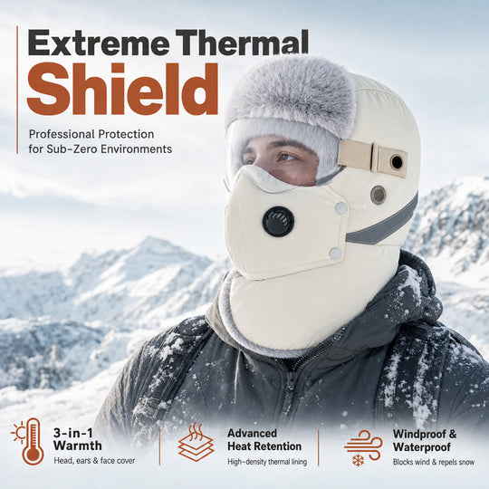 💖Black Friday Mega Deal 💖Windproof Winter Thermal Trapper Hat with Integrated Face Mask
