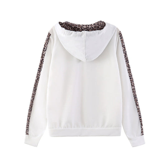 ✨Women's Leopard Print Long Sleeve Zipper Sweatshirt and Pants Set