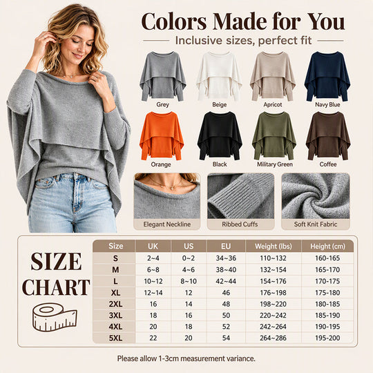 💖Black Friday Mega Deal – 50% off!💖Women's Chic Mock 2-Piece Draped Shawl Top