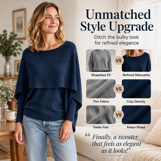 💖Black Friday Mega Deal – 50% off!💖Women's Chic Mock 2-Piece Draped Shawl Top