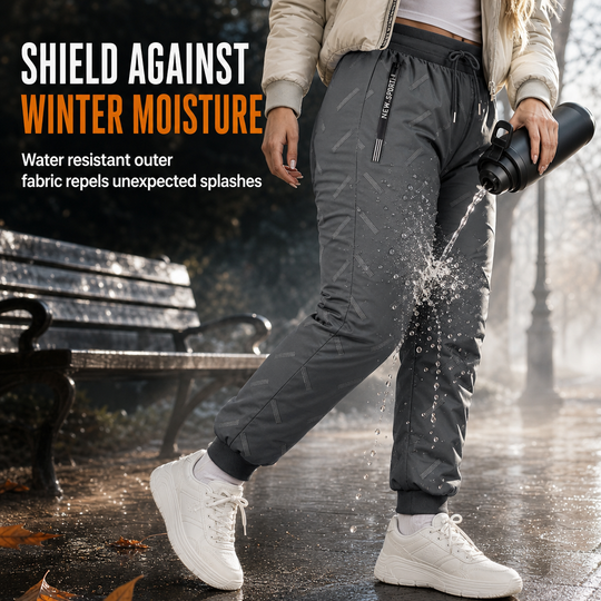 Unisex Loose Fit Sherpa Fleece Lined Joggers Warm Winter Casual Pants with Zipper Pockets