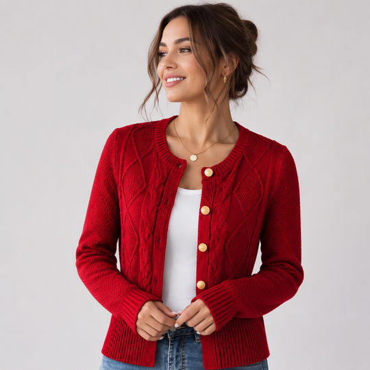 💖Black Friday Mega Deal – 50% off!💖Women's Elegant Textured Cable Knit Cardigan
