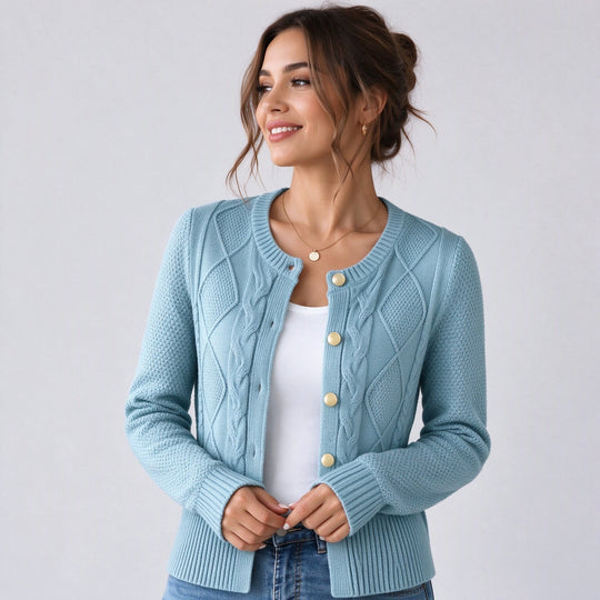 💖Black Friday Mega Deal – 50% off!💖Women's Elegant Textured Cable Knit Cardigan