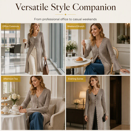 💖Black Friday Mega Deal – 50% off!💖Women's Knit Long Open Front Cardigan