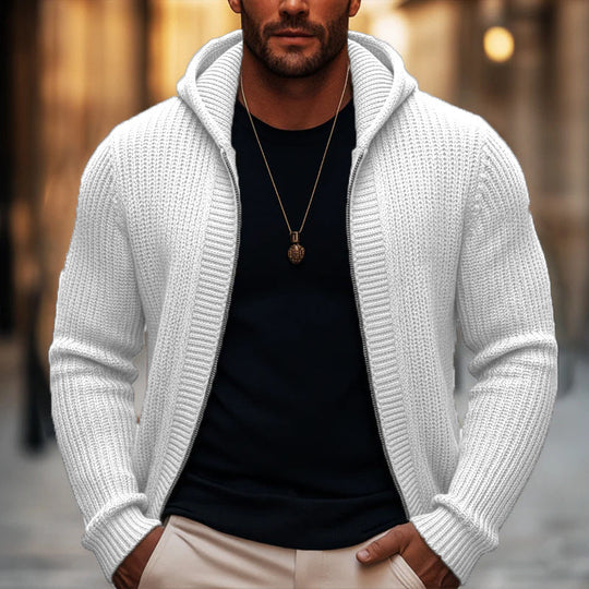 🖤Black Friday Sale:50% OFF🖤Men's Casual Zip-Up Hooded Knit Sweater