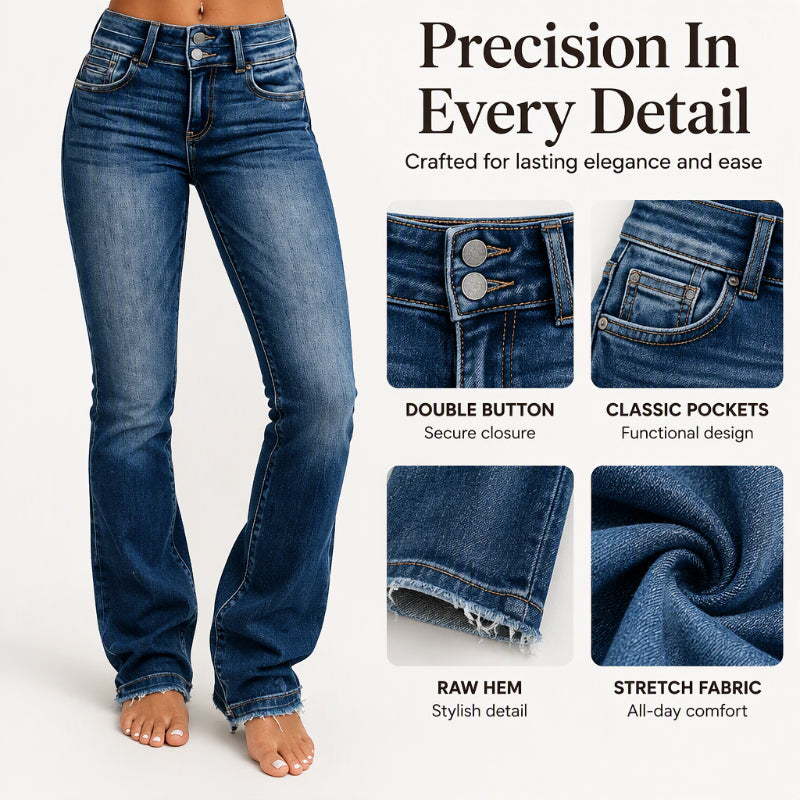 💖Black Friday Mega Deal – 50% off!💖Women's Double-Button High-Waisted Bootcut Jeans