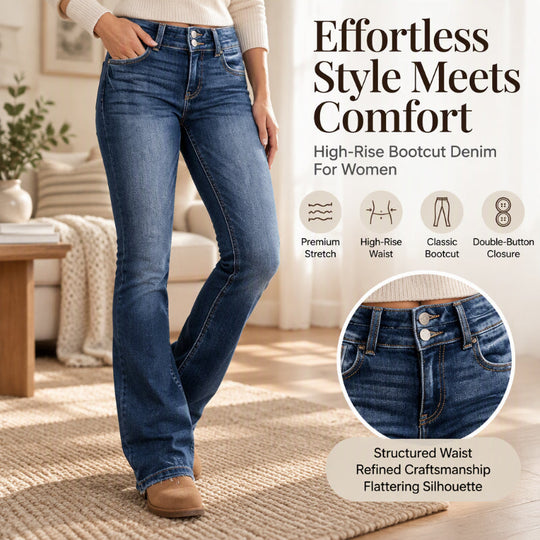 💖Black Friday Mega Deal – 50% off!💖Women's Double-Button High-Waisted Bootcut Jeans