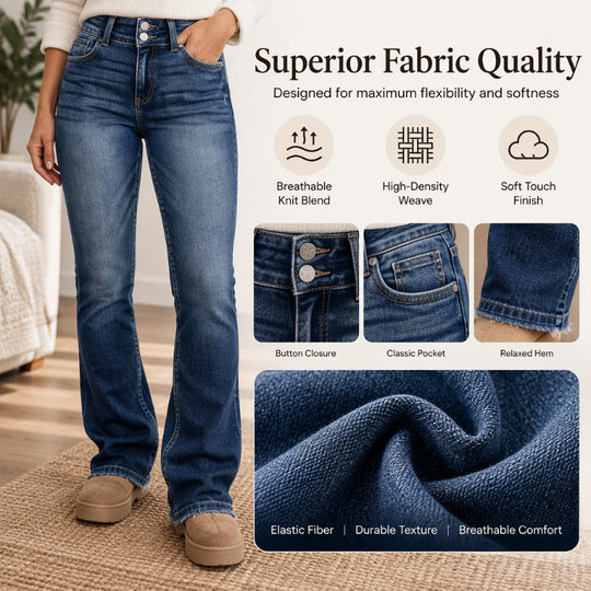 💖Black Friday Mega Deal – 50% off!💖Women's Double-Button High-Waisted Bootcut Jeans