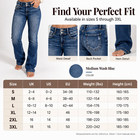 💖Black Friday Mega Deal – 50% off!💖Women's Double-Button High-Waisted Bootcut Jeans