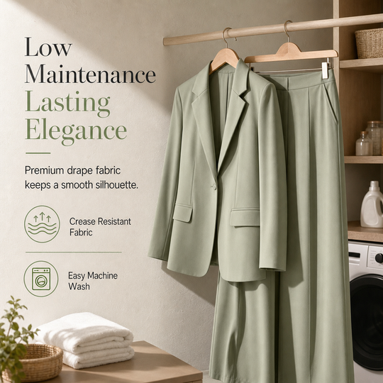 💖Black Friday Mega Deal – 50% off!💖Elegant Two-Piece Suit Set with Tailored Blazer and Relaxed Wide-Leg Trousers