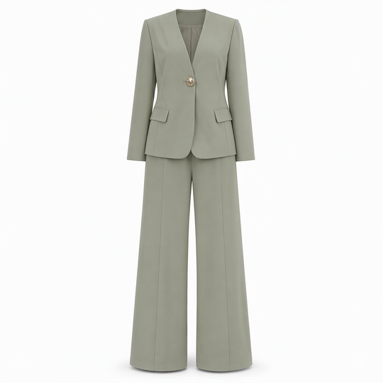 💖Black Friday Mega Deal – 50% off!💖Elegant Two-Piece Suit Set with Tailored Blazer and Relaxed Wide-Leg Trousers