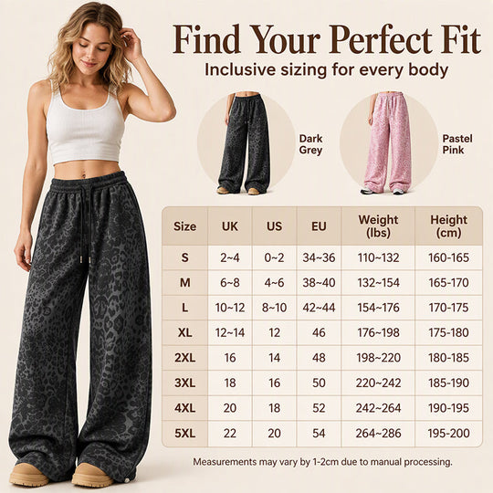 💖Black Friday Mega Deal – 50% off!💖Women's Casual Leopard Print Wide Leg Sweatpants