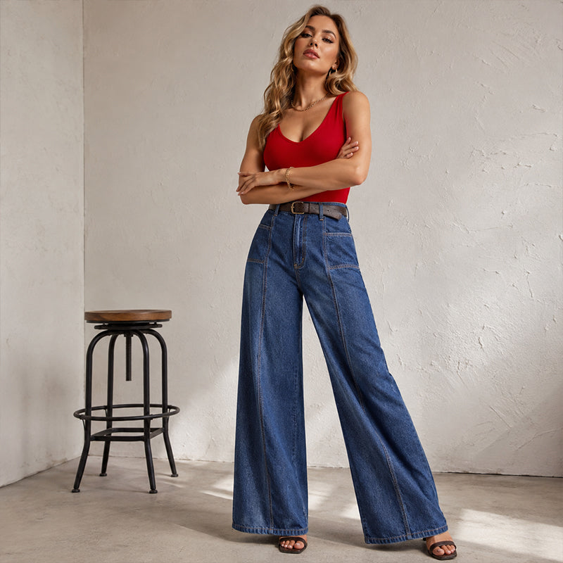 👖 Women's High-Waisted Wide Leg Jeans – Premium Denim, Breathable & Always Stylish – A Must-Have for Your Wardrobe