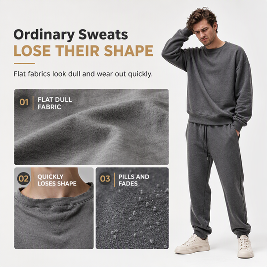 🖤Black Friday Sale:50% OFF🖤 🧥 Men's 2 Piece Hoodie Set – Premium Jacquard Knit, Breathable & Always Cool