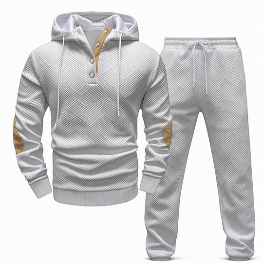 🖤Black Friday Sale:50% OFF🖤 🧥 Men's 2 Piece Hoodie Set – Premium Jacquard Knit, Breathable & Always Cool