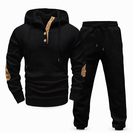 🖤Black Friday Sale:50% OFF🖤 🧥 Men's 2 Piece Hoodie Set – Premium Jacquard Knit, Breathable & Always Cool