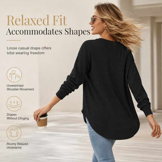 Women's Casual Loose Waffle Knit Top