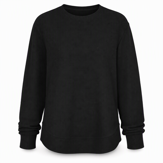 Women's Casual Loose Waffle Knit Top