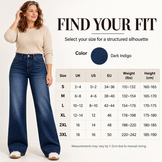 💖Black Friday Mega Deal – 50% off!💖 👖 Women's High Waist Thermal Wide-Leg Jeans☁️