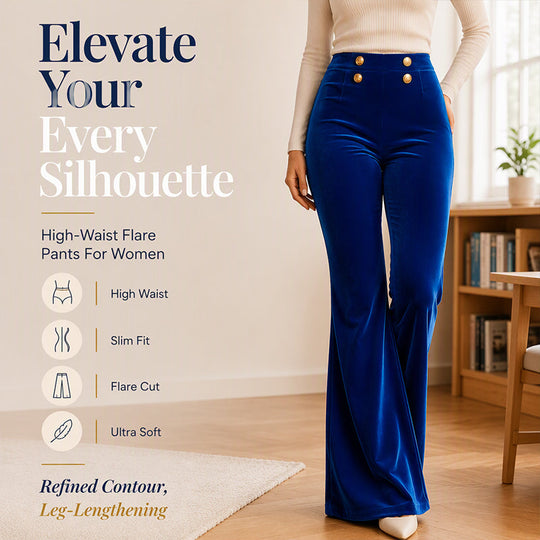 💖Black Friday Mega Deal – 50% off!💖Women's High-Waisted Velvet Flare Pants