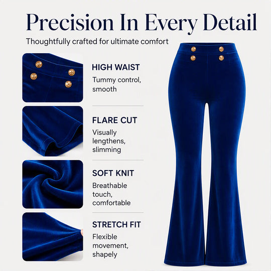 💖Black Friday Mega Deal – 50% off!💖Women's High-Waisted Velvet Flare Pants