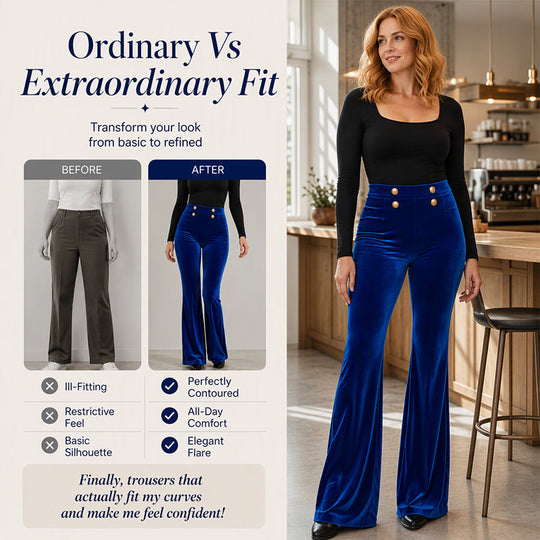 💖Black Friday Mega Deal – 50% off!💖Women's High-Waisted Velvet Flare Pants