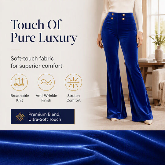 💖Black Friday Mega Deal – 50% off!💖Women's High-Waisted Velvet Flare Pants