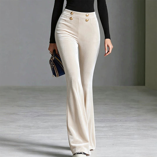💖Black Friday Mega Deal – 50% off!💖Women's High-Waisted Velvet Flare Pants