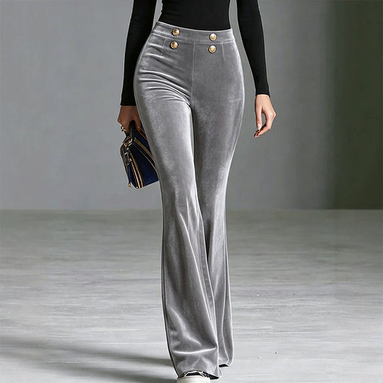 💖Black Friday Mega Deal – 50% off!💖Women's High-Waisted Velvet Flare Pants