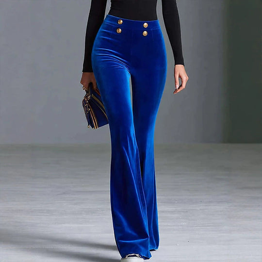 💖Black Friday Mega Deal – 50% off!💖Women's High-Waisted Velvet Flare Pants