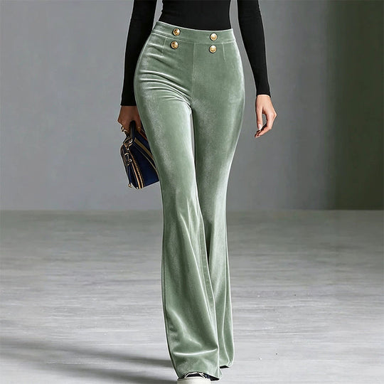 💖Black Friday Mega Deal – 50% off!💖Women's High-Waisted Velvet Flare Pants