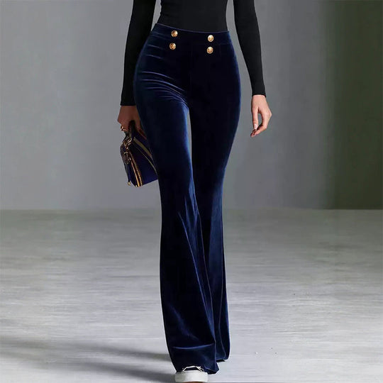 💖Black Friday Mega Deal – 50% off!💖Women's High-Waisted Velvet Flare Pants