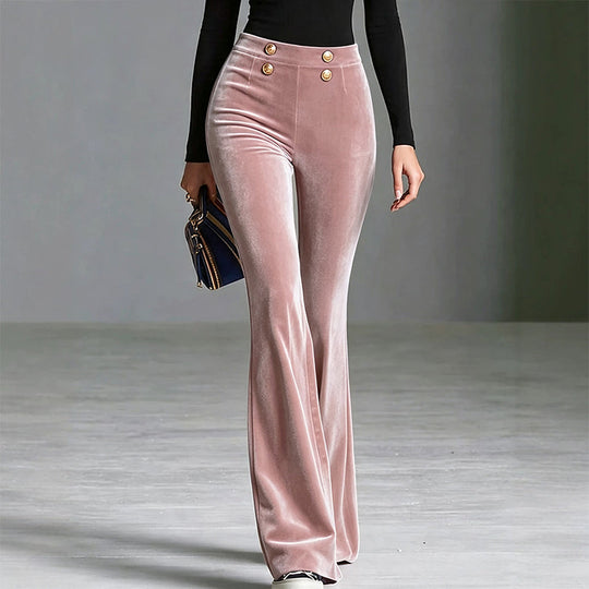 💖Black Friday Mega Deal – 50% off!💖Women's High-Waisted Velvet Flare Pants