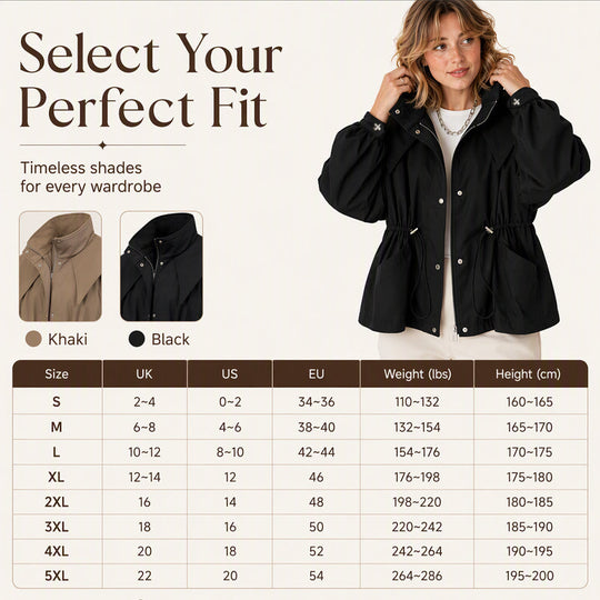 💖Black Friday Mega Deal – 50% off!💖✨ Women's Chic Drawstring Waist Hooded Jacket – Flattering Drawstring Waist, Cozy Hood & Relaxed Fit – Perfect for Fall, Casual Days & Everyday Style