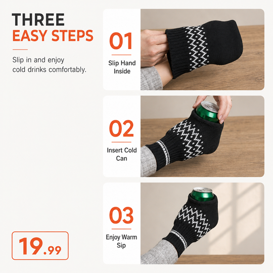 🖤Black Friday Sale:50% OFF🖤Knit Beer Mitt Drinking Glove for Holding Beer Bottles and Cans