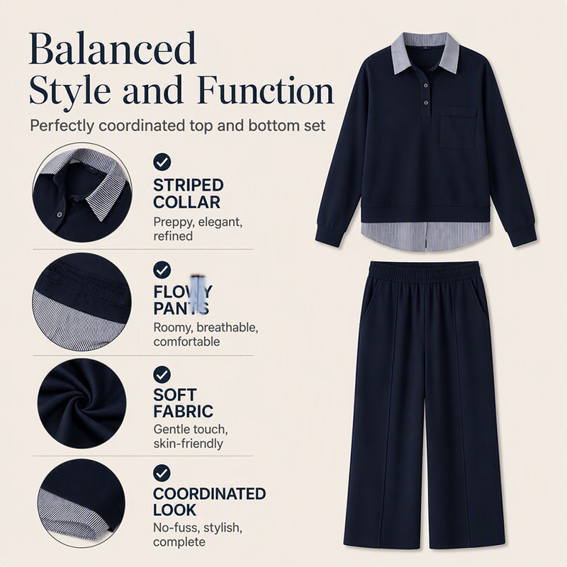 💖Black Friday Mega Deal – 50% off!💖Women's Fake Two Piece Sweatshirt & Pants Set