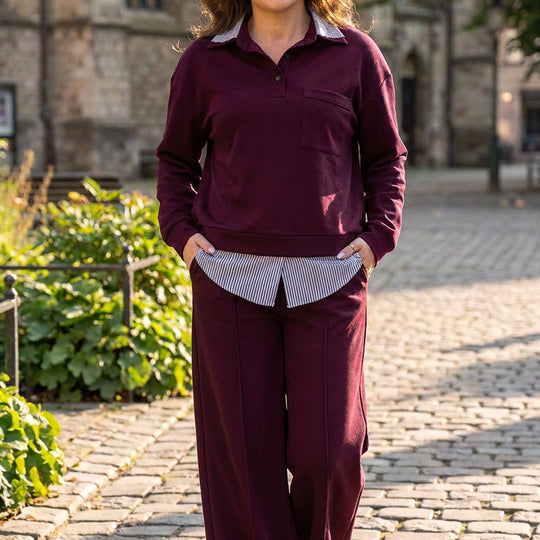 💖Black Friday Mega Deal – 50% off!💖Women's Fake Two Piece Sweatshirt & Pants Set