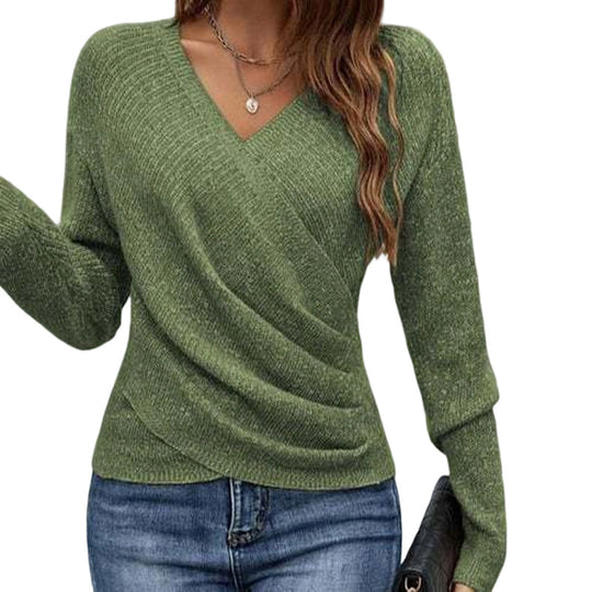 Women's Crossover V-Neck Knit Sweater