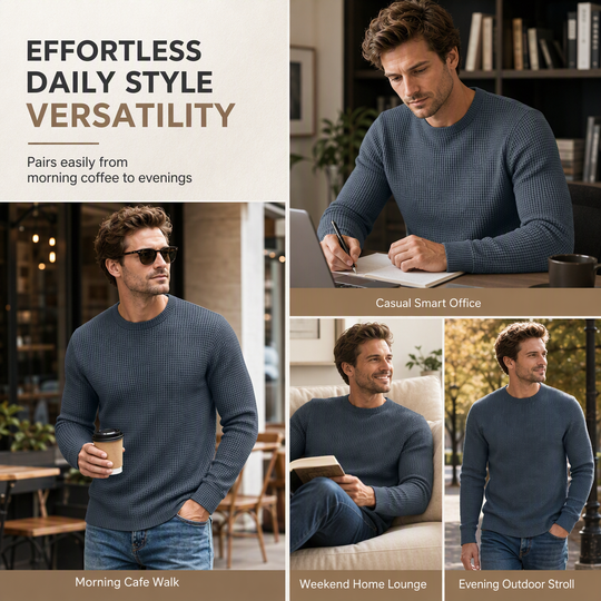 Men's Casual Slim Fit Crew Neck Long Sleeve Sweatshirt