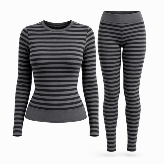 Women's Striped Color Block Crew Neck Long Sleeve Top and Pants Slim Fit Casual Loungewear Workout Set