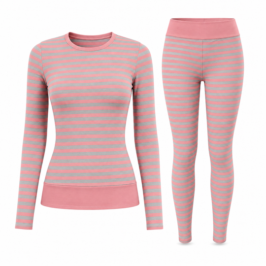 Women's Striped Color Block Crew Neck Long Sleeve Top and Pants Slim Fit Casual Loungewear Workout Set