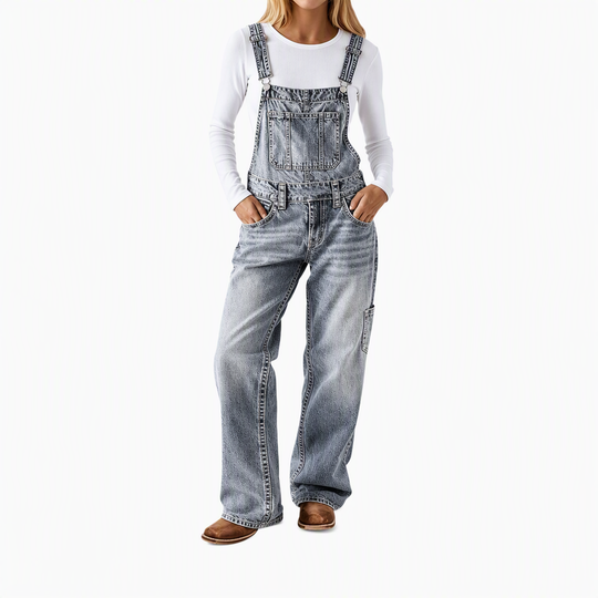 💖Black Friday Mega Deal – 50% off!💖 👖Women's Stretchy Denim Overalls Wide Leg Jumpsuit with Adjustable Straps
