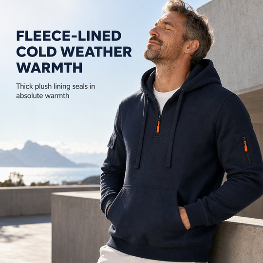 🖤Black Friday Sale:50% OFF🖤Men's Heavyweight Fleece Lined Hooded Sweatshirt Loose Fit Casual Workwear for Autumn and Winter