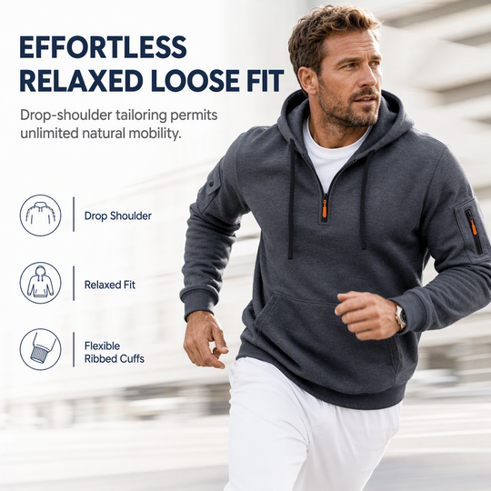 🖤Black Friday Sale:50% OFF🖤Men's Heavyweight Fleece Lined Hooded Sweatshirt Loose Fit Casual Workwear for Autumn and Winter