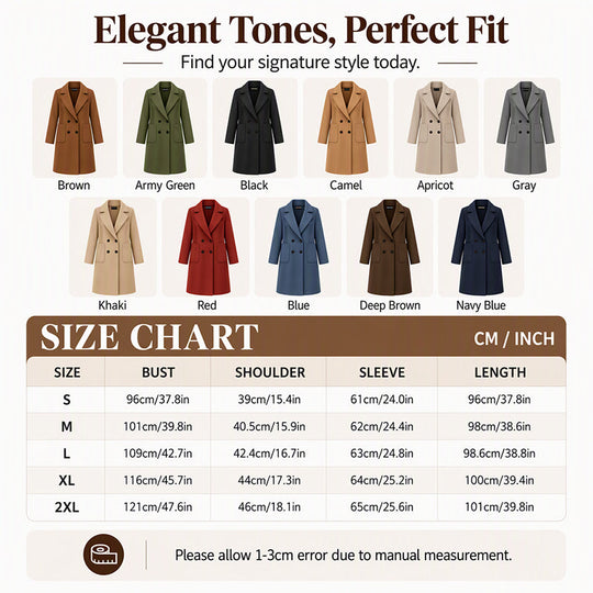 💖Black Friday Mega Deal – 50% off!💖Women's Double-Breasted Woolen Coat