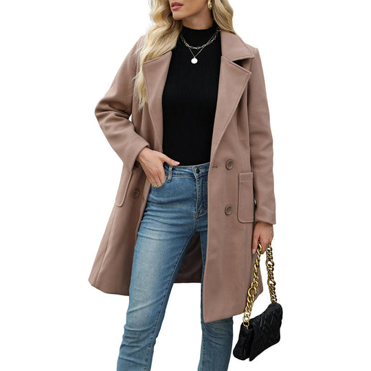 💖Black Friday Mega Deal – 50% off!💖Women's Double-Breasted Woolen Coat
