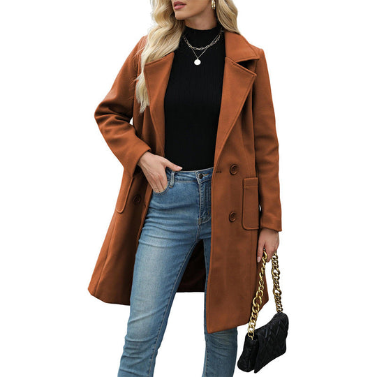 💖Black Friday Mega Deal – 50% off!💖Women's Double-Breasted Woolen Coat