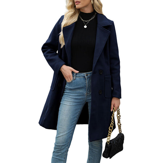 💖Black Friday Mega Deal – 50% off!💖Women's Double-Breasted Woolen Coat