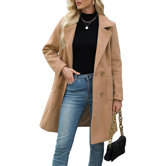 💖Black Friday Mega Deal – 50% off!💖Women's Double-Breasted Woolen Coat